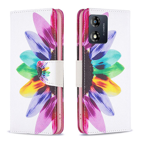 Funda de Cuero Cartera con Soporte Patron de Moda Carcasa B01F para Motorola Moto E13 Multicolor