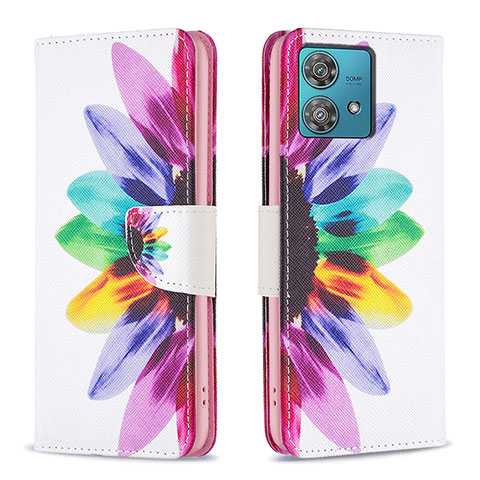 Funda de Cuero Cartera con Soporte Patron de Moda Carcasa B01F para Motorola Moto Edge 40 Neo 5G Multicolor