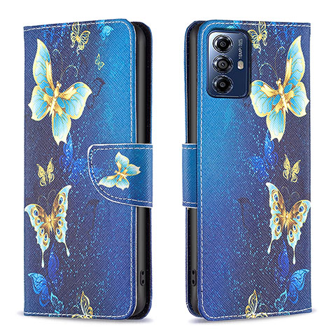 Funda de Cuero Cartera con Soporte Patron de Moda Carcasa B01F para Motorola Moto G Play Gen 2 Azul