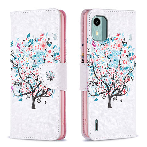 Funda de Cuero Cartera con Soporte Patron de Moda Carcasa B01F para Nokia C12 Blanco