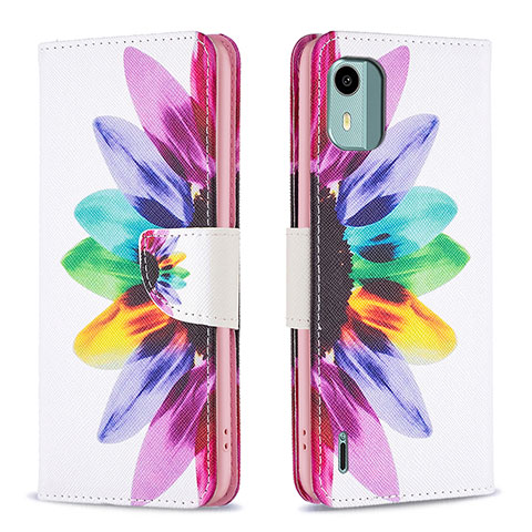 Funda de Cuero Cartera con Soporte Patron de Moda Carcasa B01F para Nokia C12 Plus Multicolor