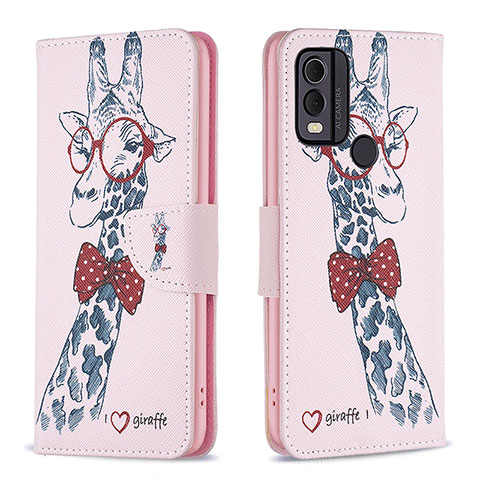 Funda de Cuero Cartera con Soporte Patron de Moda Carcasa B01F para Nokia C22 Rosa