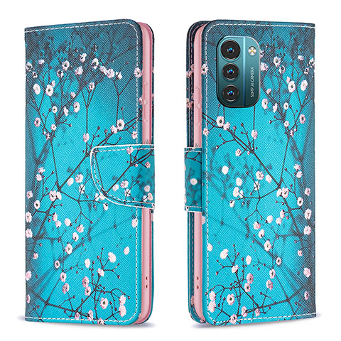 Funda de Cuero Cartera con Soporte Patron de Moda Carcasa B01F para Nokia G11 Cian