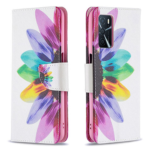 Funda de Cuero Cartera con Soporte Patron de Moda Carcasa B01F para Oppo A16 Multicolor