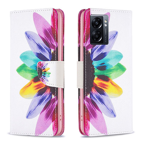 Funda de Cuero Cartera con Soporte Patron de Moda Carcasa B01F para Oppo A57 5G Multicolor