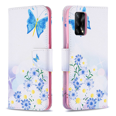 Funda de Cuero Cartera con Soporte Patron de Moda Carcasa B01F para Oppo A74 4G Azul