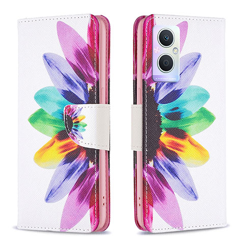 Funda de Cuero Cartera con Soporte Patron de Moda Carcasa B01F para Oppo A96 5G Multicolor