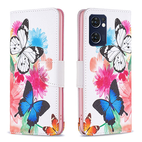 Funda de Cuero Cartera con Soporte Patron de Moda Carcasa B01F para Oppo Find X5 Lite 5G Vistoso