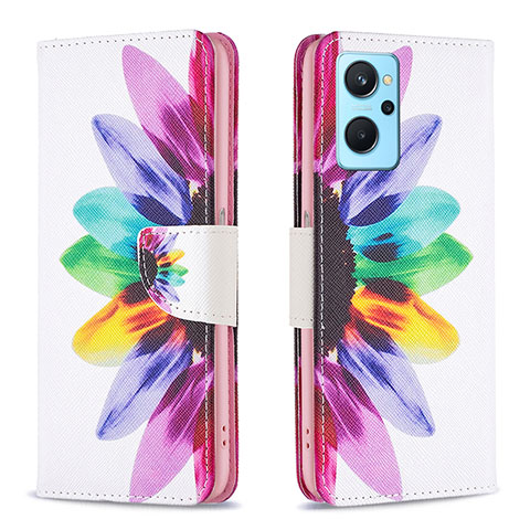 Funda de Cuero Cartera con Soporte Patron de Moda Carcasa B01F para Oppo K10 4G Multicolor