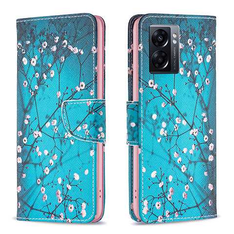 Funda de Cuero Cartera con Soporte Patron de Moda Carcasa B01F para Oppo K10 5G India Cian