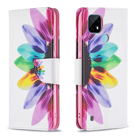 Funda de Cuero Cartera con Soporte Patron de Moda Carcasa B01F para Realme C21 Multicolor