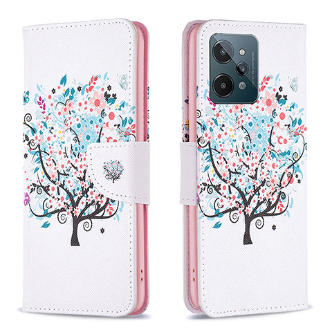 Funda de Cuero Cartera con Soporte Patron de Moda Carcasa B01F para Realme C31 Blanco