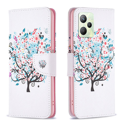 Funda de Cuero Cartera con Soporte Patron de Moda Carcasa B01F para Realme C35 Blanco