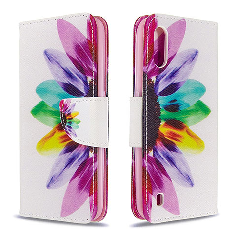 Funda de Cuero Cartera con Soporte Patron de Moda Carcasa B01F para Samsung Galaxy A01 SM-A015 Multicolor