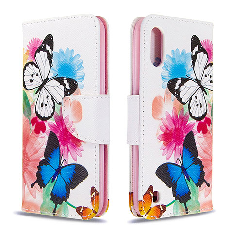 Funda de Cuero Cartera con Soporte Patron de Moda Carcasa B01F para Samsung Galaxy A01 SM-A015 Vistoso