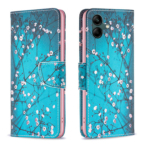 Funda de Cuero Cartera con Soporte Patron de Moda Carcasa B01F para Samsung Galaxy A04 4G Cian