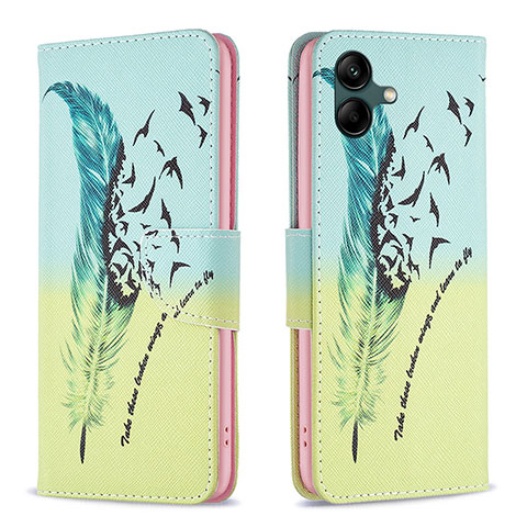 Funda de Cuero Cartera con Soporte Patron de Moda Carcasa B01F para Samsung Galaxy A04 4G Menta Verde