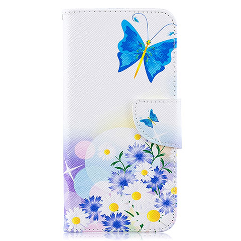 Funda de Cuero Cartera con Soporte Patron de Moda Carcasa B01F para Samsung Galaxy A10 Azul