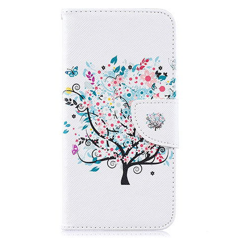 Funda de Cuero Cartera con Soporte Patron de Moda Carcasa B01F para Samsung Galaxy A10 Blanco