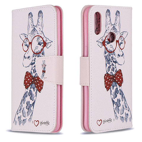 Funda de Cuero Cartera con Soporte Patron de Moda Carcasa B01F para Samsung Galaxy A10s Rosa