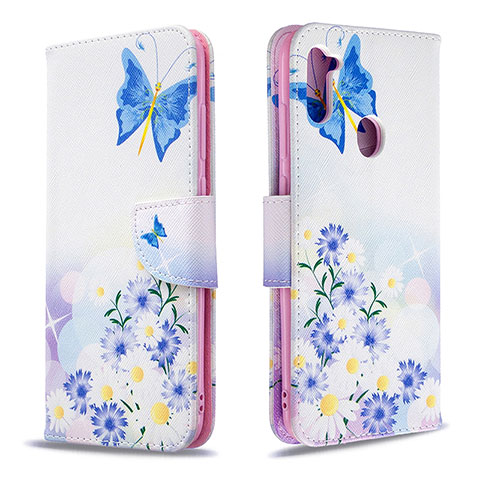 Funda de Cuero Cartera con Soporte Patron de Moda Carcasa B01F para Samsung Galaxy A11 Azul