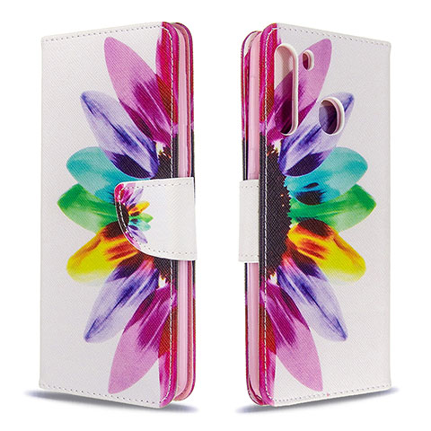 Funda de Cuero Cartera con Soporte Patron de Moda Carcasa B01F para Samsung Galaxy A21 Multicolor