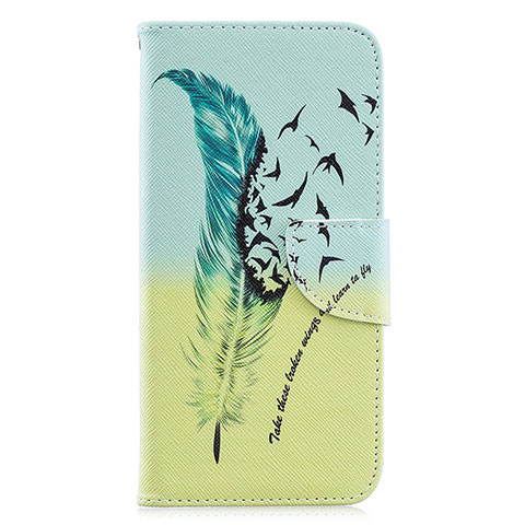 Funda de Cuero Cartera con Soporte Patron de Moda Carcasa B01F para Samsung Galaxy A30 Menta Verde