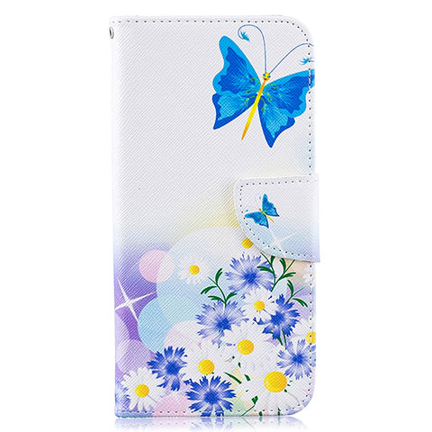 Funda de Cuero Cartera con Soporte Patron de Moda Carcasa B01F para Samsung Galaxy A30S Azul