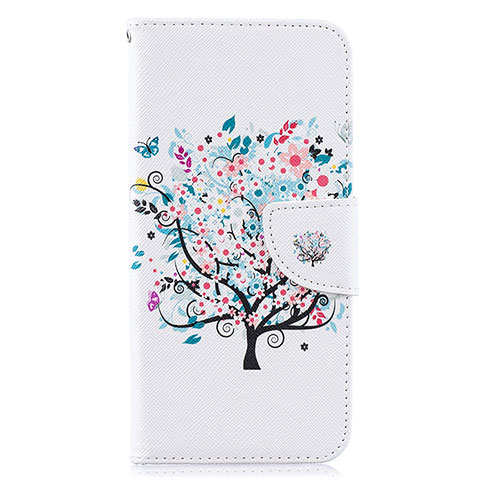 Funda de Cuero Cartera con Soporte Patron de Moda Carcasa B01F para Samsung Galaxy A30S Blanco