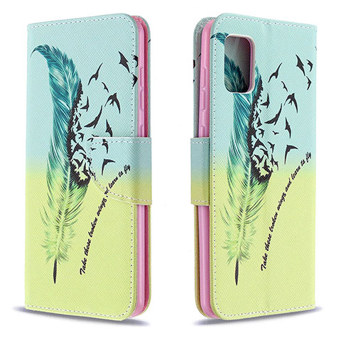 Funda de Cuero Cartera con Soporte Patron de Moda Carcasa B01F para Samsung Galaxy A31 Menta Verde