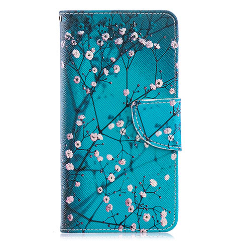 Funda de Cuero Cartera con Soporte Patron de Moda Carcasa B01F para Samsung Galaxy A40 Cian