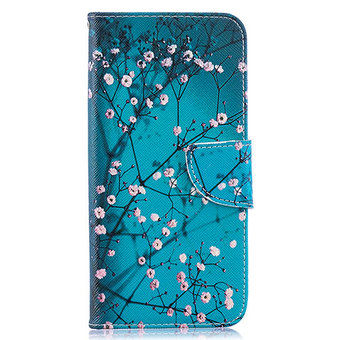 Funda de Cuero Cartera con Soporte Patron de Moda Carcasa B01F para Samsung Galaxy A50 Cian