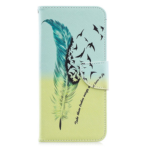 Funda de Cuero Cartera con Soporte Patron de Moda Carcasa B01F para Samsung Galaxy A70 Menta Verde