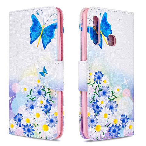 Funda de Cuero Cartera con Soporte Patron de Moda Carcasa B01F para Samsung Galaxy A70E Azul