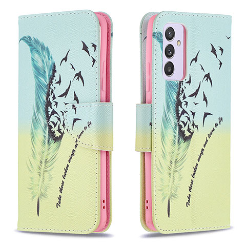 Funda de Cuero Cartera con Soporte Patron de Moda Carcasa B01F para Samsung Galaxy A82 5G Menta Verde