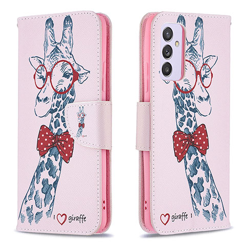 Funda de Cuero Cartera con Soporte Patron de Moda Carcasa B01F para Samsung Galaxy A82 5G Rosa