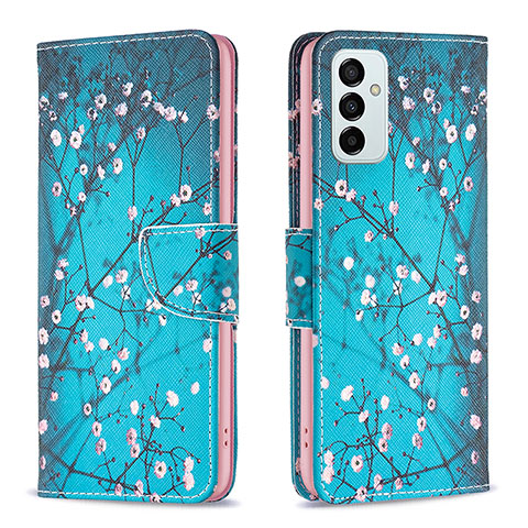 Funda de Cuero Cartera con Soporte Patron de Moda Carcasa B01F para Samsung Galaxy F23 5G Cian