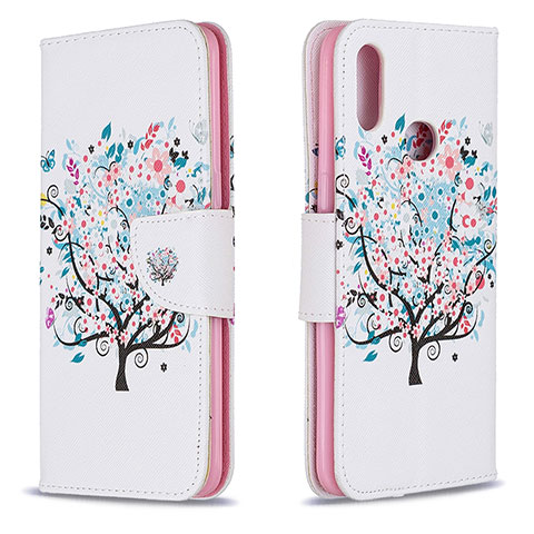 Funda de Cuero Cartera con Soporte Patron de Moda Carcasa B01F para Samsung Galaxy M01s Blanco