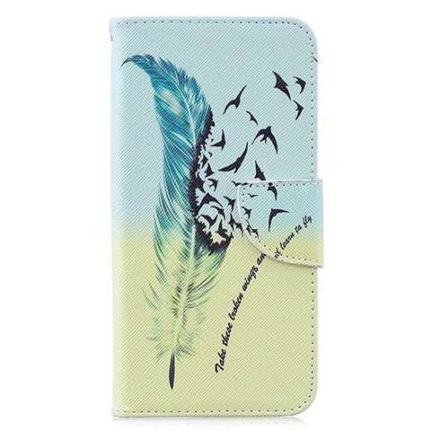 Funda de Cuero Cartera con Soporte Patron de Moda Carcasa B01F para Samsung Galaxy M10 Menta Verde