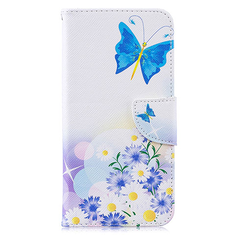 Funda de Cuero Cartera con Soporte Patron de Moda Carcasa B01F para Samsung Galaxy M20 Azul