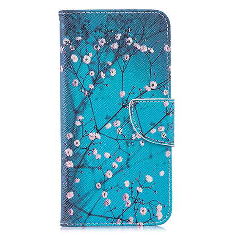 Funda de Cuero Cartera con Soporte Patron de Moda Carcasa B01F para Samsung Galaxy M20 Cian