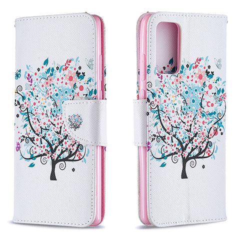 Funda de Cuero Cartera con Soporte Patron de Moda Carcasa B01F para Samsung Galaxy Note 20 5G Blanco