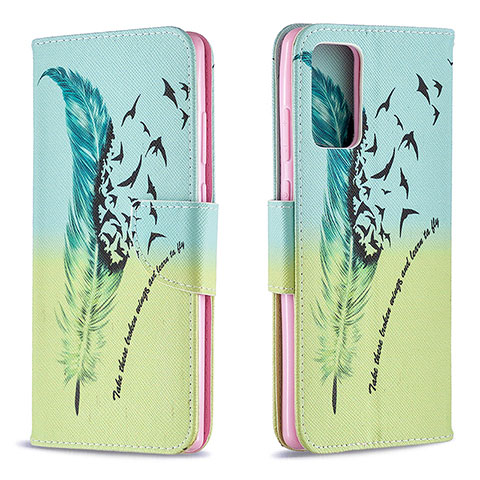 Funda de Cuero Cartera con Soporte Patron de Moda Carcasa B01F para Samsung Galaxy Note 20 5G Menta Verde