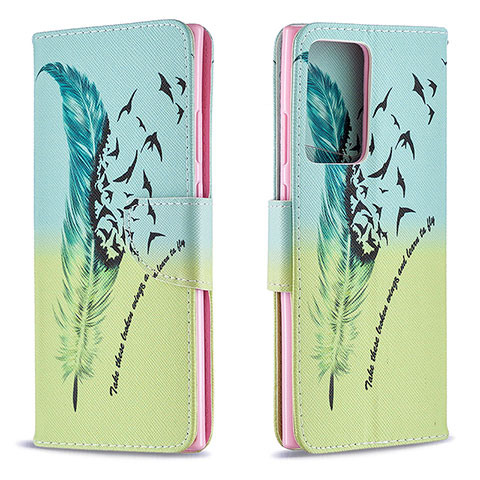 Funda de Cuero Cartera con Soporte Patron de Moda Carcasa B01F para Samsung Galaxy Note 20 Ultra 5G Menta Verde