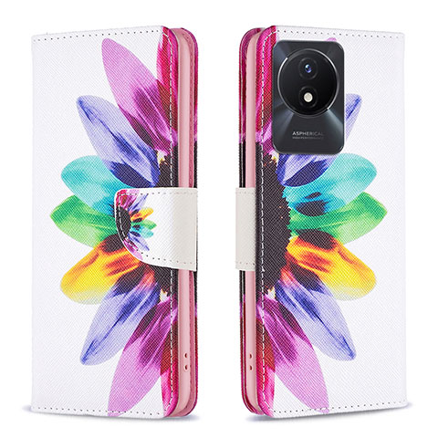 Funda de Cuero Cartera con Soporte Patron de Moda Carcasa B01F para Vivo Y11 (2023) Multicolor