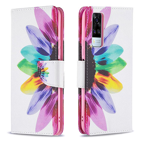 Funda de Cuero Cartera con Soporte Patron de Moda Carcasa B01F para Vivo Y51 (2021) Multicolor