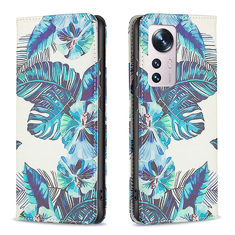 Funda de Cuero Cartera con Soporte Patron de Moda Carcasa B01F para Xiaomi Mi 12S 5G Azul Cielo