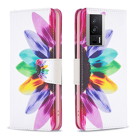 Funda de Cuero Cartera con Soporte Patron de Moda Carcasa B01F para Xiaomi Poco F5 Pro 5G Multicolor