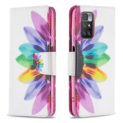 Funda de Cuero Cartera con Soporte Patron de Moda Carcasa B01F para Xiaomi Redmi 10 (2022) Multicolor