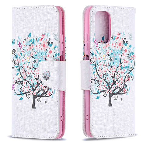 Funda de Cuero Cartera con Soporte Patron de Moda Carcasa B01F para Xiaomi Redmi Note 10 4G Blanco